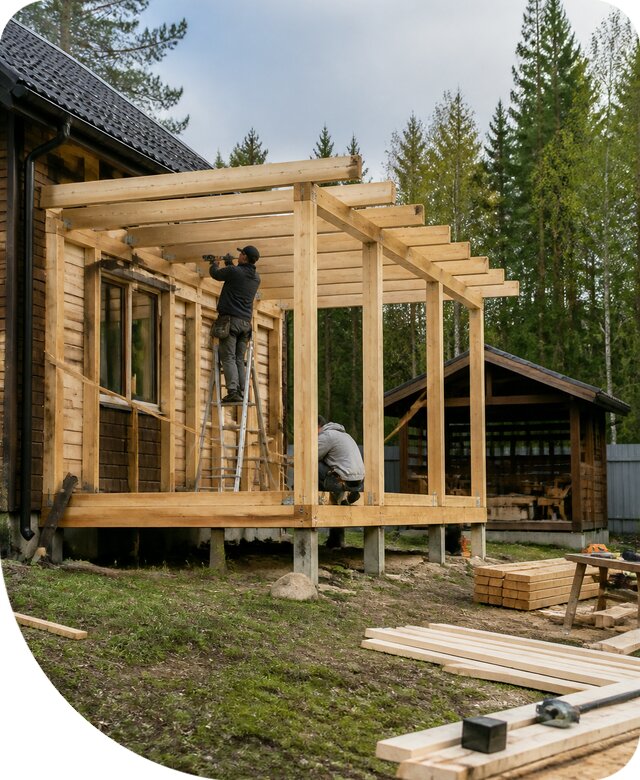 Строительство пристроек и построек на участке в Якутске